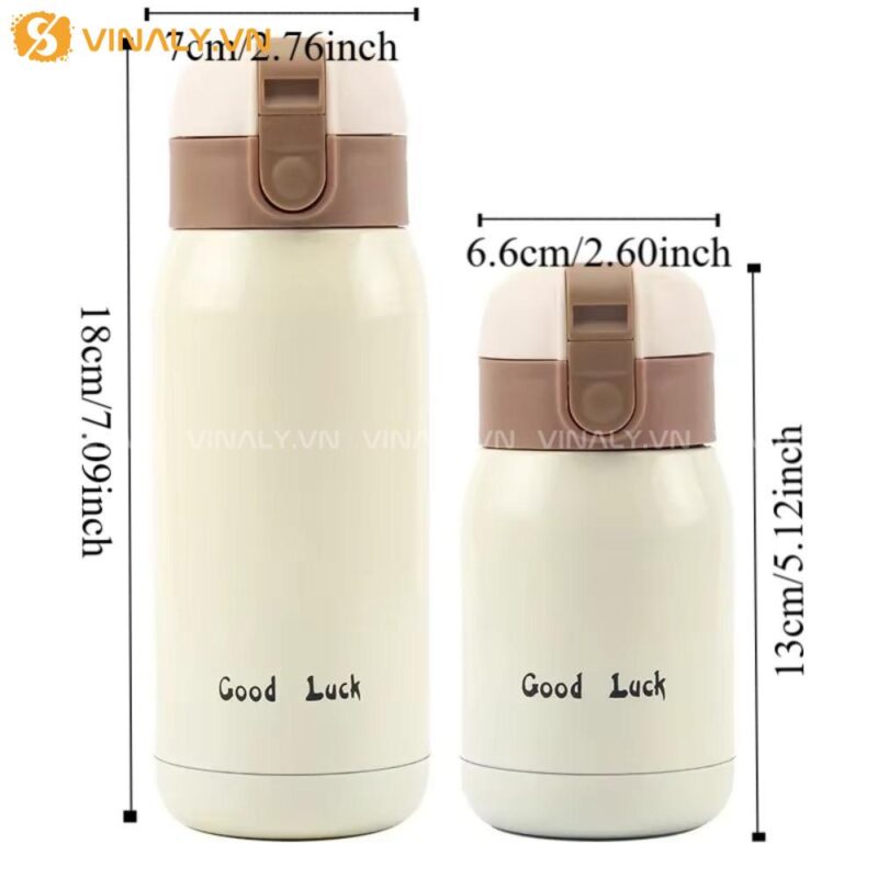 BGN-IN-17-01 | BÌNH GIỮ NHIỆT MINI GOOD LUCK NÚT BẤM MỘT CHẠM THÔNG MINH 16 KÍCH THƯỚC BÌNH GIỮ NHIỆT GOOD LUCK