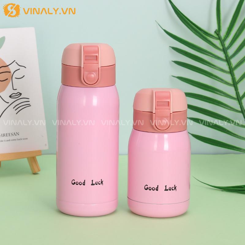 BGN-IN-17-01 | BÌNH GIỮ NHIỆT MINI GOOD LUCK NÚT BẤM MỘT CHẠM THÔNG MINH 18 BGN-IN-17-01 | BÌNH GIỮ NHIỆT MINI GOOD LUCK NÚT BẤM MỘT CHẠM THÔNG MINH - MÀU HỒNG