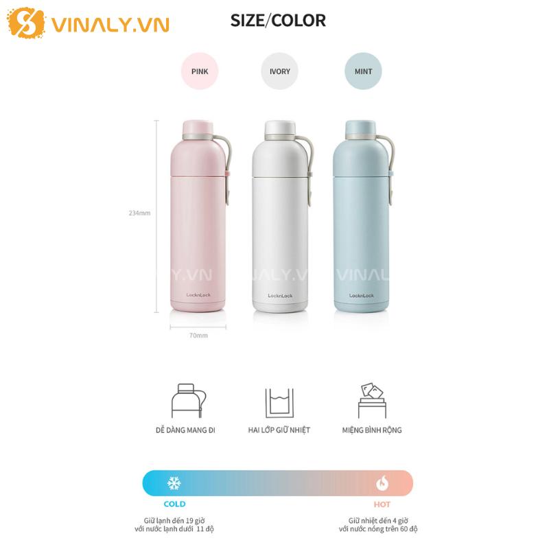 BGN-LL-10-01 | BÌNH NƯỚC LOCKNLOCK BELT BOTTLE 490ML MÀU PASTEL XINH XẮN 20 BGN-LL-10-01 | BÌNH NƯỚC LOCKNLOCK BELT BOTTLE 490ML MÀU PASTEL XINH XẮN