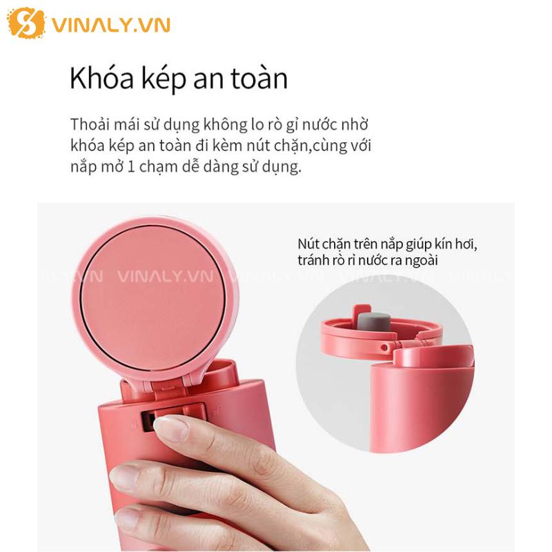 BGN-LL-11-01 | BÌNH GIỮ NHIỆT LOCKNLOCK CHÍNH HÃNG HIDDEN MOON 490ML ĐI HỌC, ĐI LÀM 15 KHOÁ KÉP AN TOÀN, CHỐNG TRÀN HIỆU QUẢ KHI DI CHUYỂN