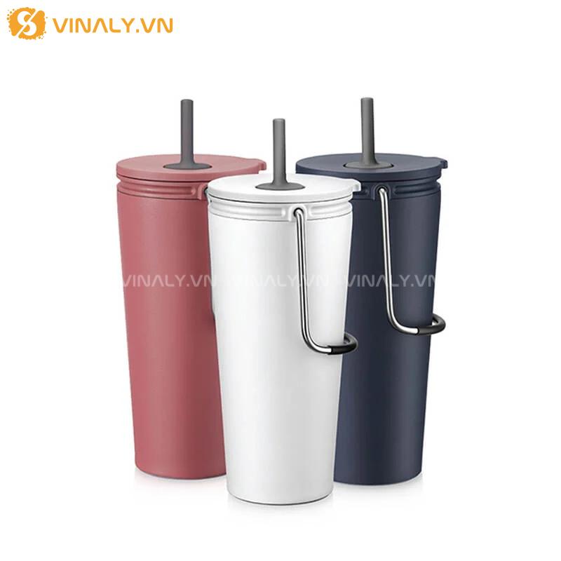 BGN-LL-14-03 | LY GIỮ NHIỆT LOCKNLOCK BUCKET TUMBLER STRAW 540ML CÓ ỐNG HÚT TIỆN DỤNG