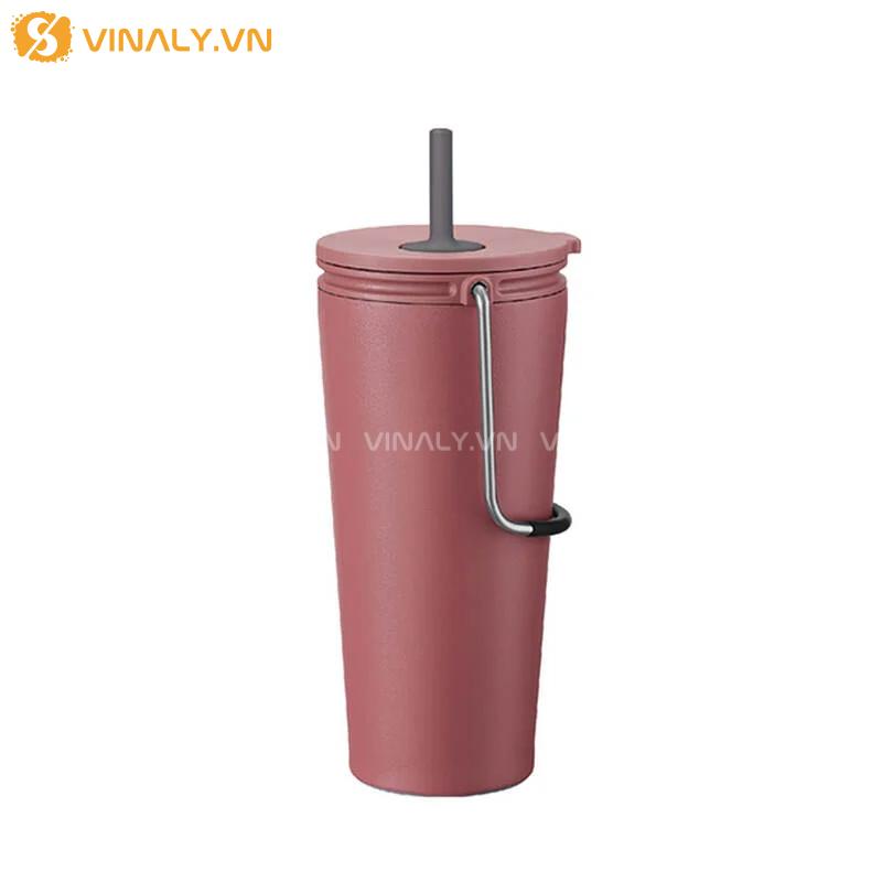 BGN-LL-14-03 | LY GIỮ NHIỆT LOCKNLOCK BUCKET TUMBLER STRAW 540ML CÓ ỐNG HÚT TIỆN DỤNG 21 Lock&Lock Bucket Tumbler Straw 540ml - màu hồng đậm