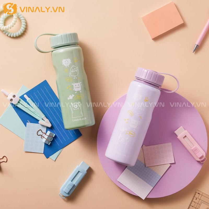 BGN-LL-27-01 | BÌNH GIỮ NHIỆT LOCK AND LOCK 500ML SCHOOL FIT SWITCH COLOR ĐỔI MÀU THEO NHIỆT ĐỘ 18 Tông màu pastel xinh xắn, kiểu dáng năng động cho bé yêu đến trường