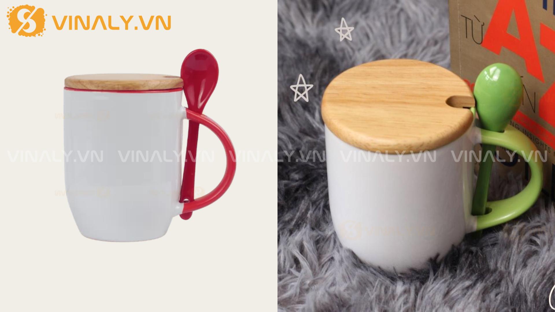 10+ Gợi ý ly sứ có nắp làm quà tặng doanh nghiệp 4 Ly sứ có nắp kèm muỗng