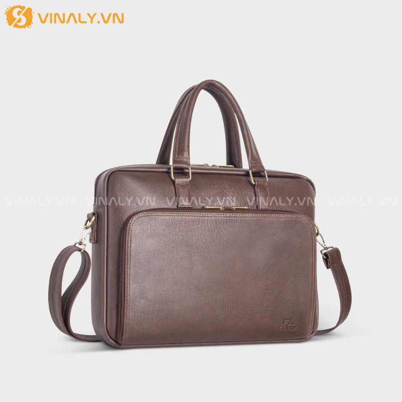 CD-TD-01-01 | CẶP DA NAM TÚI ĐEO 2 NGĂN ĐỰNG LAPTOP THANH LỊCH (FCD301) - MÀU NÂU SANG TRỌNG