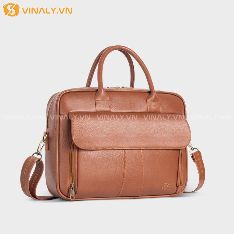 CD-TD-02-01 | CẶP ĐEO CHÉO NAM CÔNG SỞ - TÚI ĐEO 2 NGĂN NẮP MỞ ĐỰNG LAPTOP (FCD302) - MÀU DA BÒ LẠ MẮT