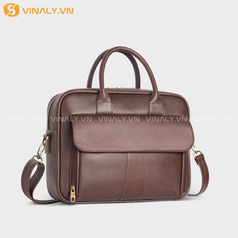 CD-TD-02-01 | CẶP ĐEO CHÉO NAM CÔNG SỞ - TÚI ĐEO 2 NGĂN NẮP MỞ ĐỰNG LAPTOP (FCD302) - MÀU NÂU THANH LỊCH
