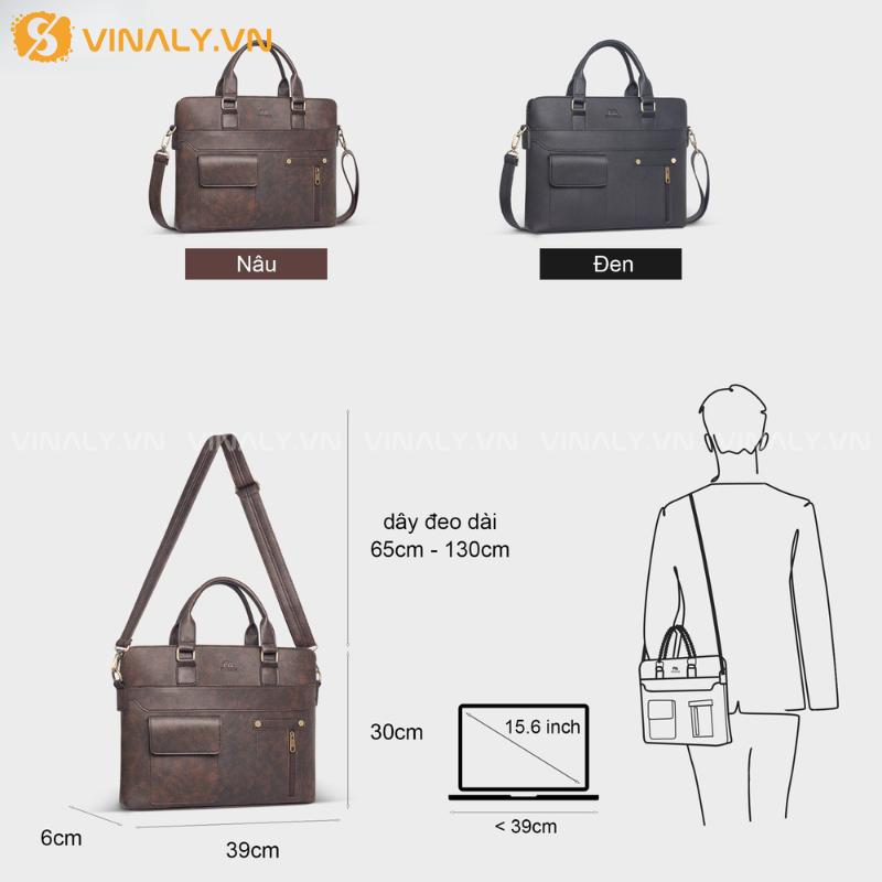 CD-TD-06-01 | CẶP DA CÔNG SỞ PHONG CÁCH UNISEX NHIỀU NGĂN ĐA NĂNG (FCD308) 18 KÍCH THƯỚC TÚI LỚN, DÂY ĐEO ĐIỀU CHỈNH LINH HOẠT