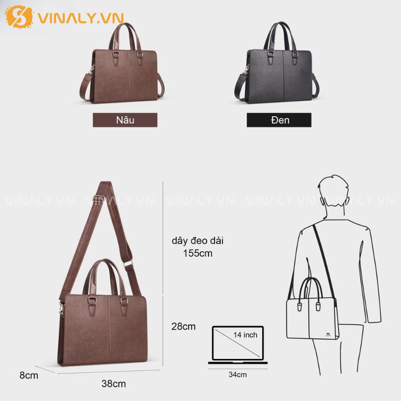 CD-TD-08-01 | CẶP DA NAM CAO CẤP - TÚI ĐEO CHÉO THỜI TRANG PHONG CÁCH TỐI GIẢN (FCD312) 18 TÚI DA ĐEO CHÉO ĐỰNG ĐƯỢC LAPTOP 14 INCH