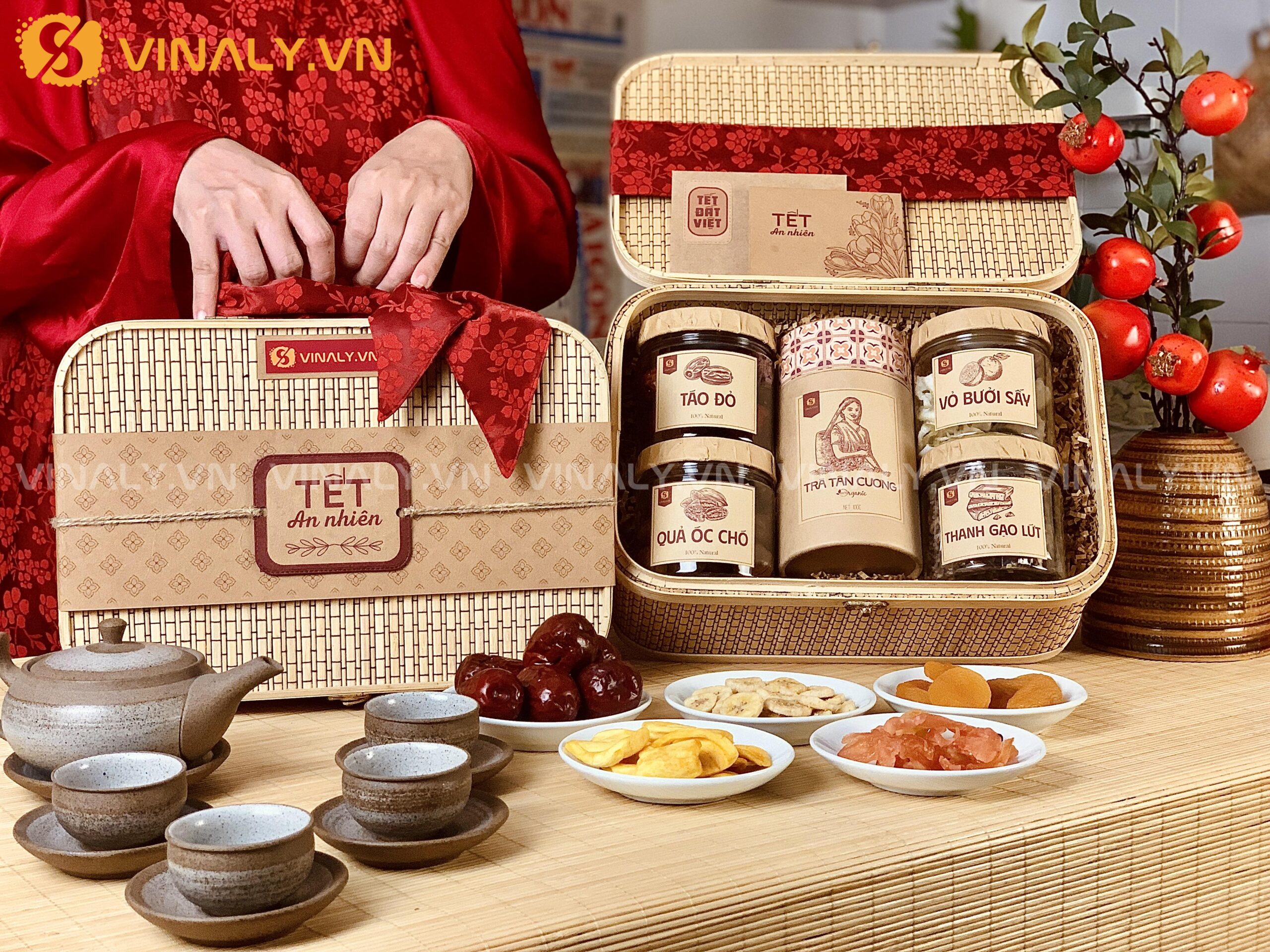 SQT-AN-03-01 | SET AN NHIÊN 3 QUÀ TẶNG TẾT ĐỐI TÁC ĐẬM VỊ TẾT XƯA