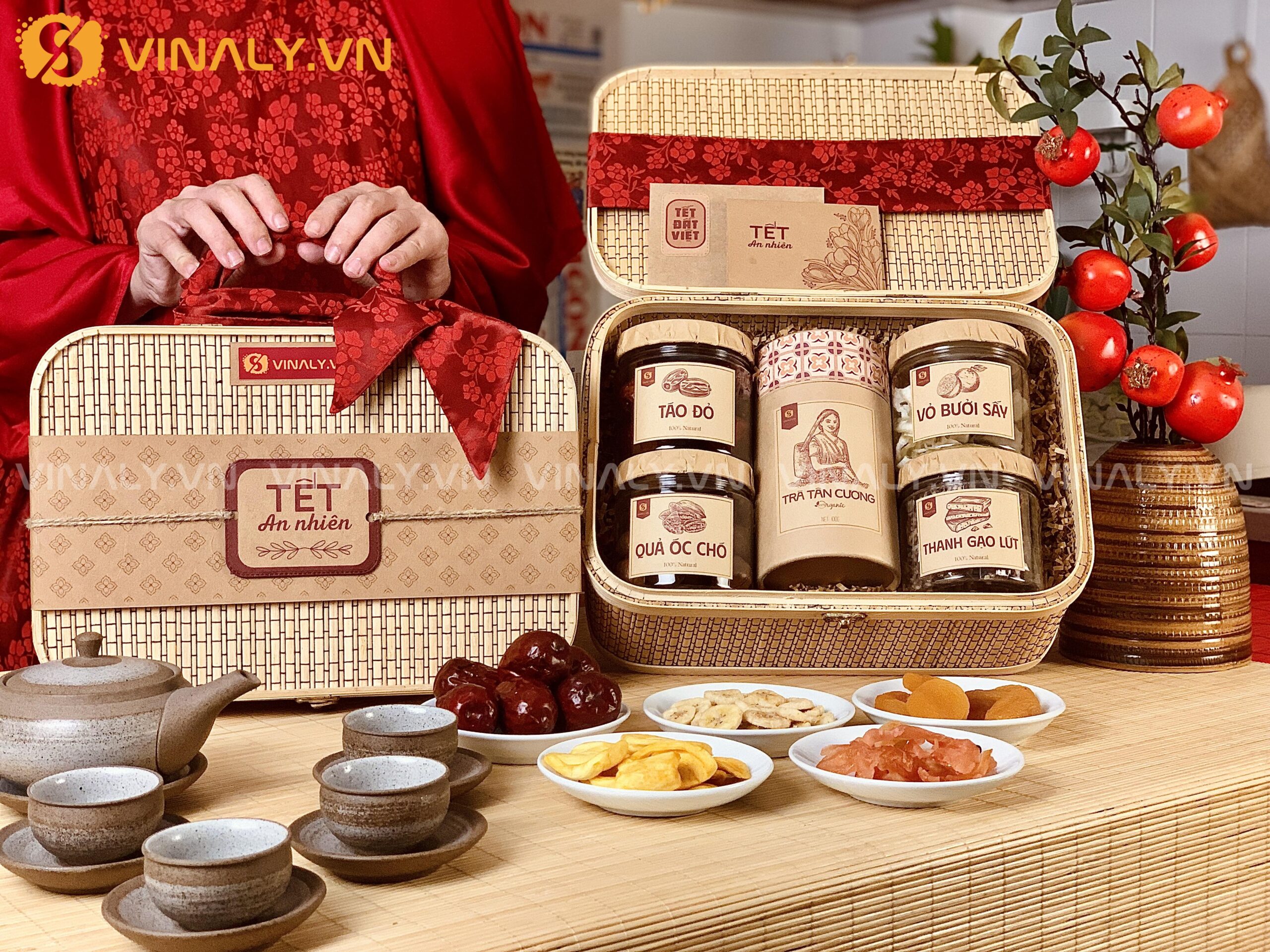 SQT-AN-03-01 | SET AN NHIÊN 3 QUÀ TẶNG TẾT ĐỐI TÁC ĐẬM VỊ TẾT XƯA