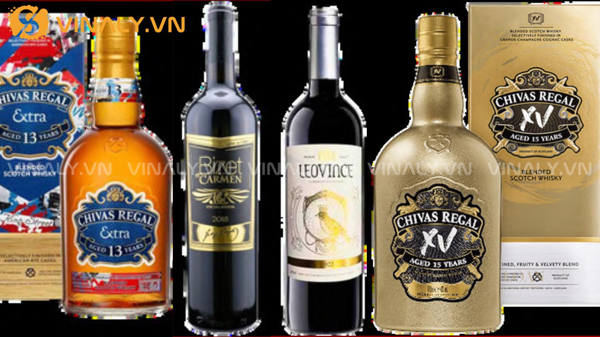 Các loại rượu có trong hộp quà rượu vang VINALY