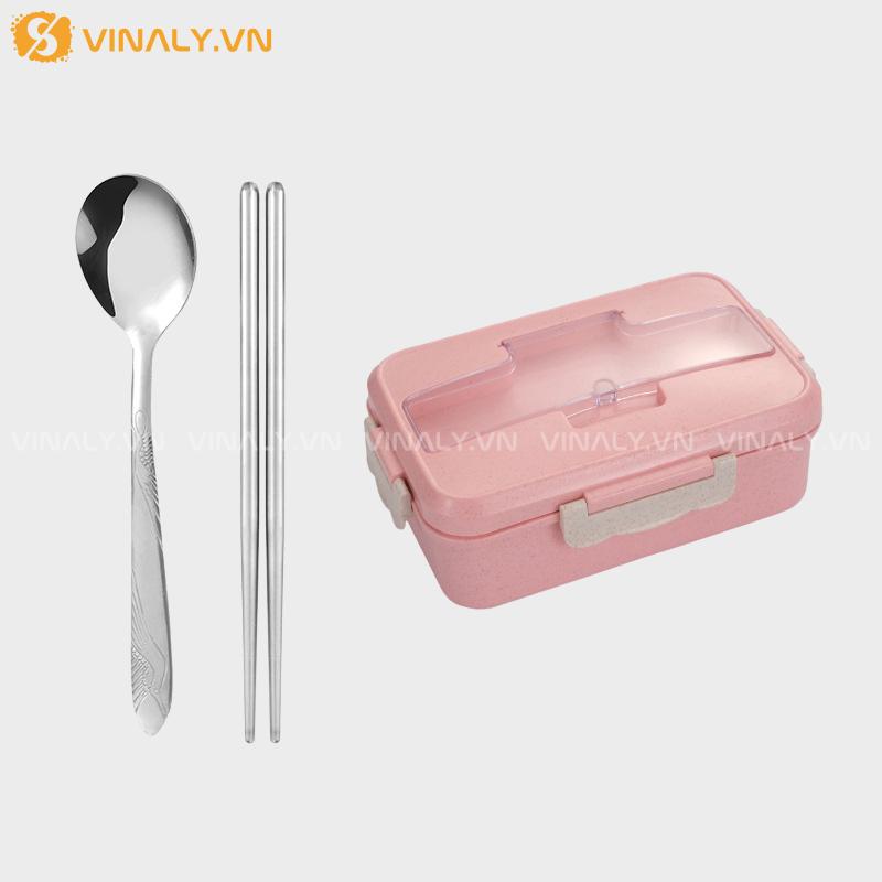 HCGN-01-01 | HỘP CƠM LÚA MẠCH GIỮ NHIỆT TỐT TÔNG MÀU PASTEL XINH XẮN - MÀU HỒNG