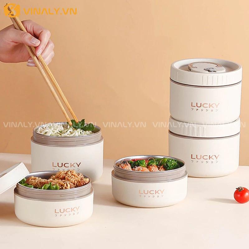 HCGN-03 | HỘP CƠM GIỮ NHIỆT 4 TẦNG LUCKY CAO CẤP