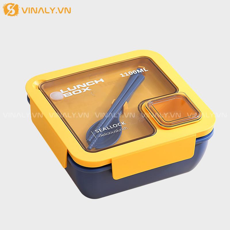 HCGN-09-01 | HỘP CƠM INOX VĂN PHÒNG ĐI KÈM BÌNH NƯỚC - MÀU VÀNG
