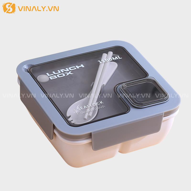 HCGN-09-01 | HỘP CƠM INOX VĂN PHÒNG ĐI KÈM BÌNH NƯỚC - MÀU XANH DƯƠNG