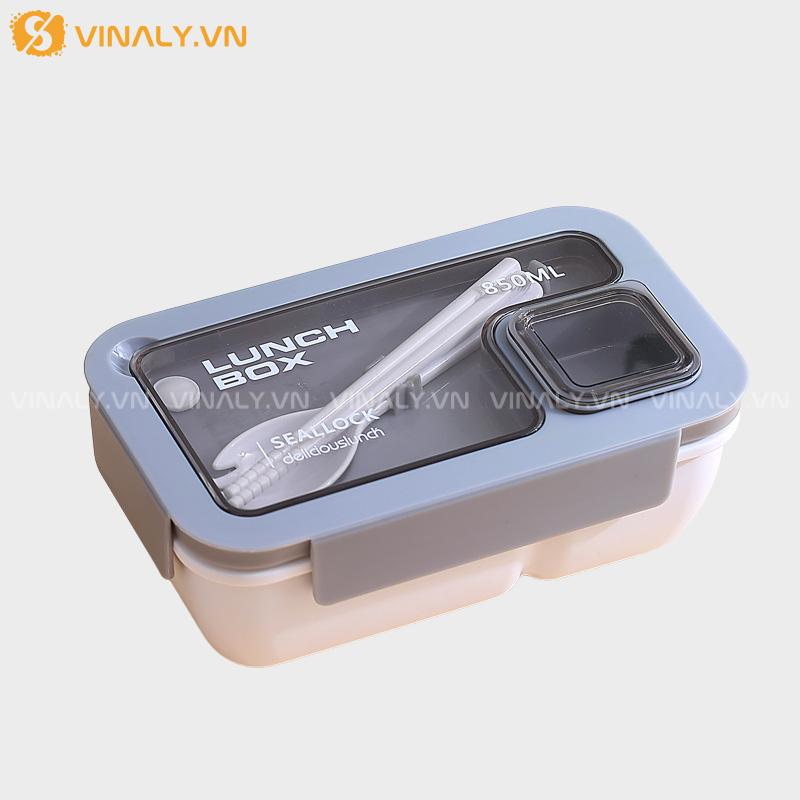 HCGN-10-01 | HỘP ĐỰNG CƠM VĂN PHÒNG PHONG CÁCH TỐI GIẢN 850ML KÈM BÌNH NƯỚC 500ML TIỆN LỢI - MÀU XANH DƯƠNG