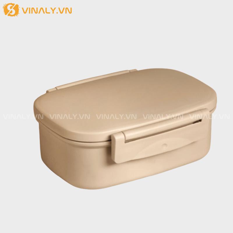 HCGN-12-01 | HỘP CƠM NHỰA THIẾT KẾ TỐI GIẢN - MÀU NÂU