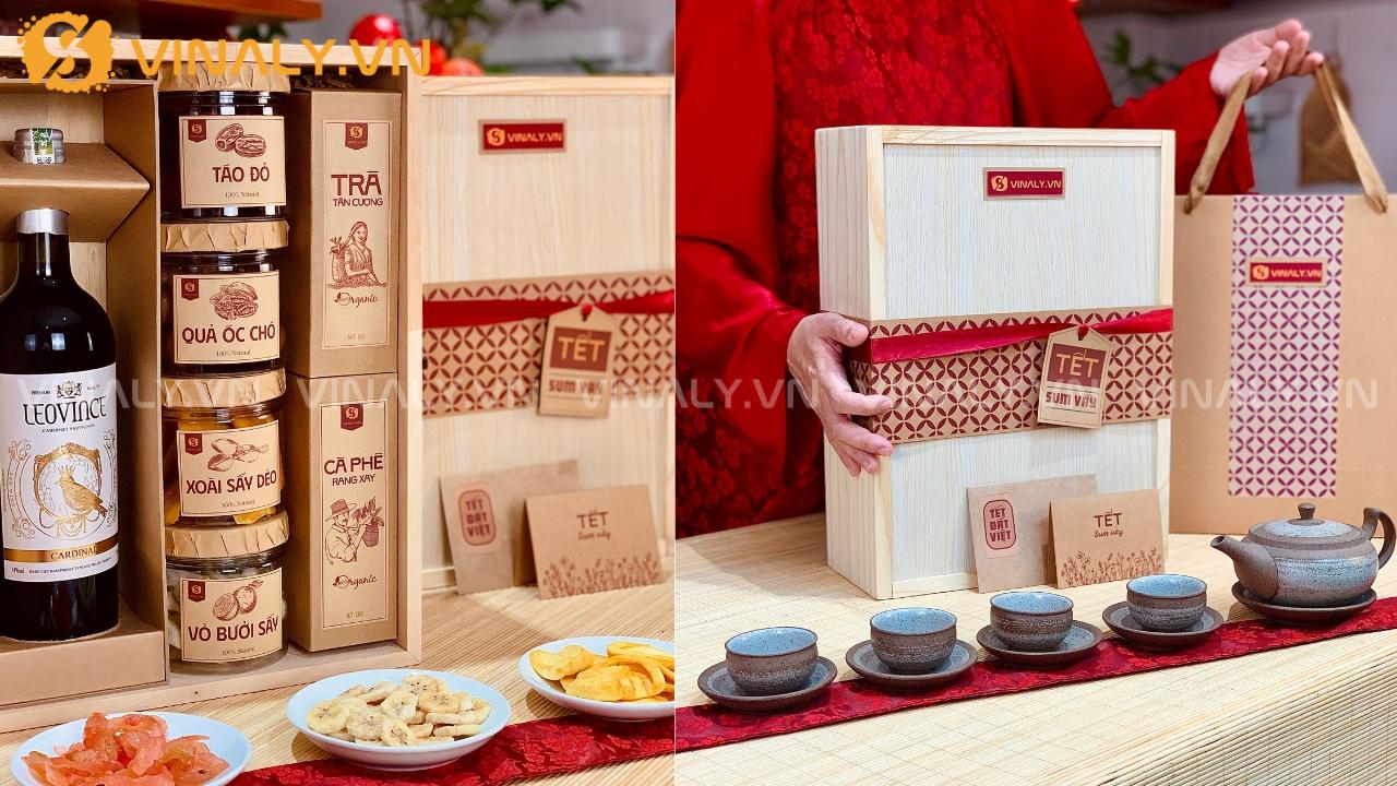 Set quà Tết Sum Vầy thiết kế tinh tế, phù hợp biếu tặng khách hàng và đối tác dịp Tết