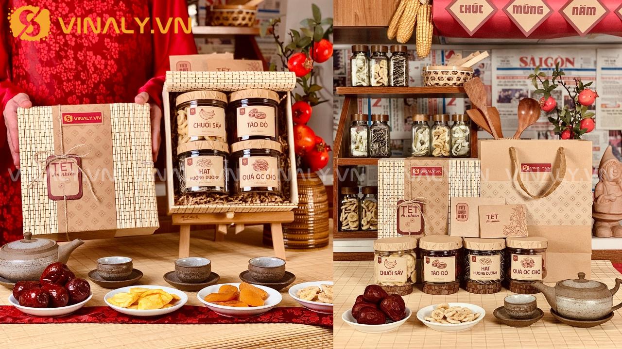 Set quà Tết thiết kế sẵn gọn gàng để chúc Tết nhà người yêu