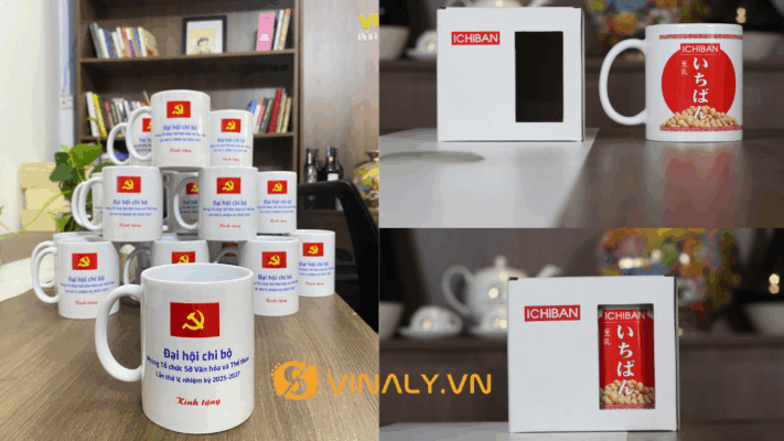 Ly sứ trắng được in logo kỷ Niệm 95 Năm Ngày Thành Lập Đoàn Thanh Niên cực kỳ ý nghĩa