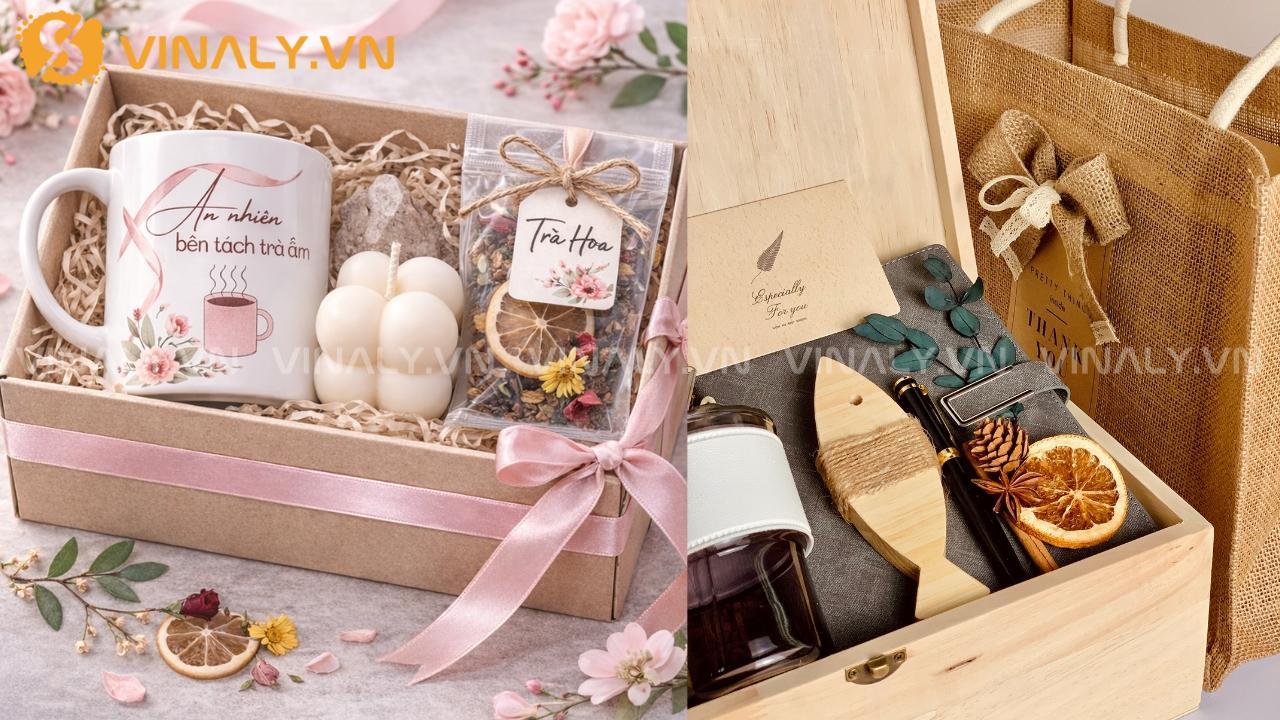 combo quà tặng doanh nghiệp 8/3 chăm sóc cá nhân gồm ly sứ trà hoa và nến