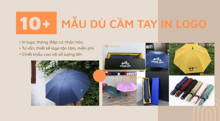 Tổng hợp các mẫu dù cầm tay in logo hot trend được nhiều đơn vị đặt hàng