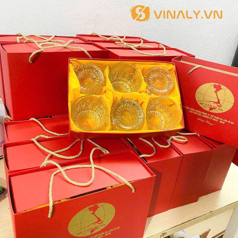 Bộ ly thủy tinh cao cấp làm quà tặng công ty