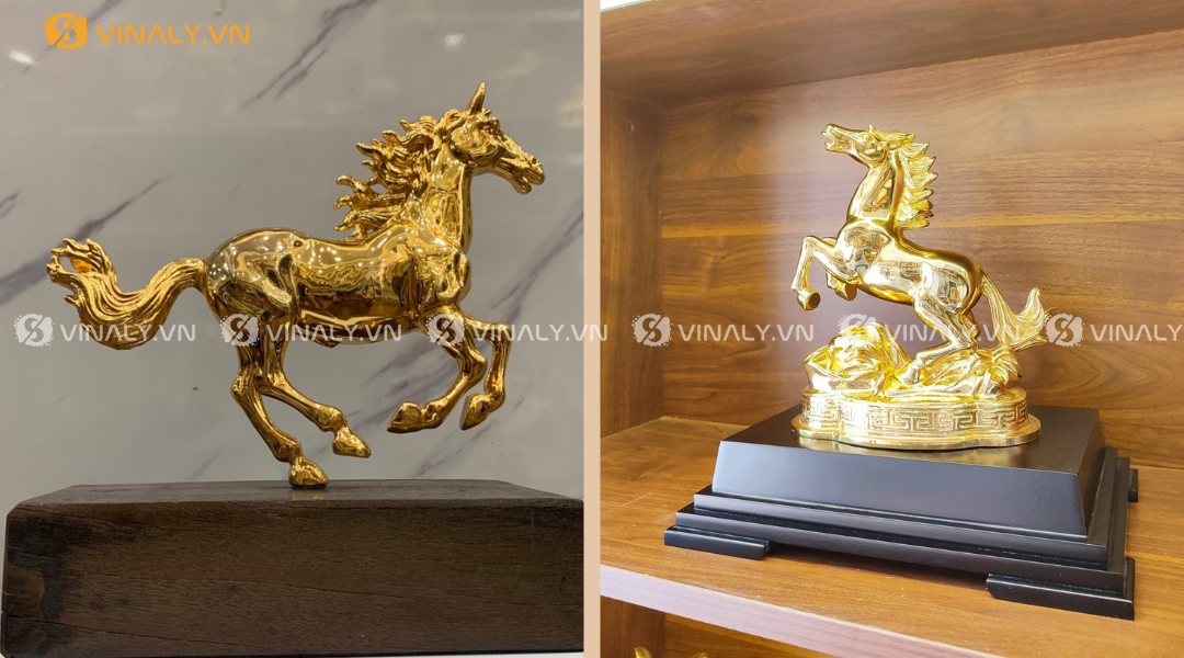 Các tượng linh vật mạ vàng thường được doanh nghiệp lựa chọn làm quà tặng dịp Tết hoặc các sự kiện đặc biệt