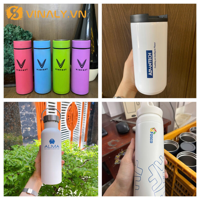 Bình giữ nhiệt quà tặng doanh nghiệp in logo sắc nét, phù hợp làm quà tặng khách hàng
