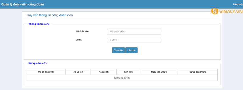TOP 10 Thông Tin Công Đoàn Quan Trọng Công Đoàn Viên Cần Nắm Rõ 7 Giao diện trang web để tra cứu thông tin công đoàn
