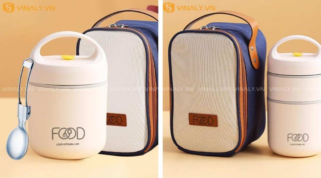 Hộp cơm giữ nhiệt đẹp inox cầm tay