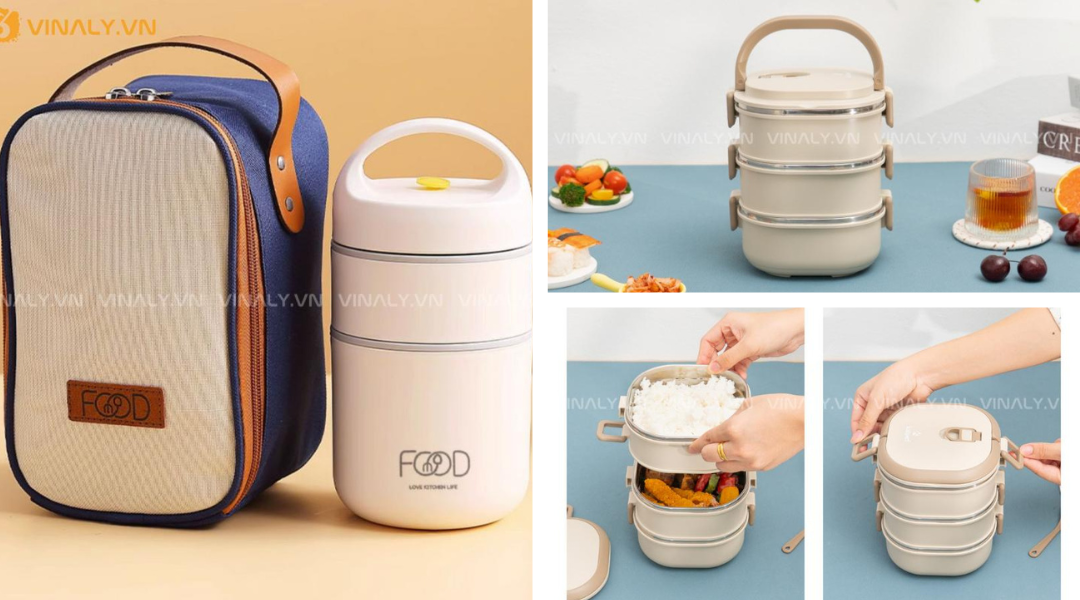 Hộp cơm inox nhiều ngăn tiện lợi