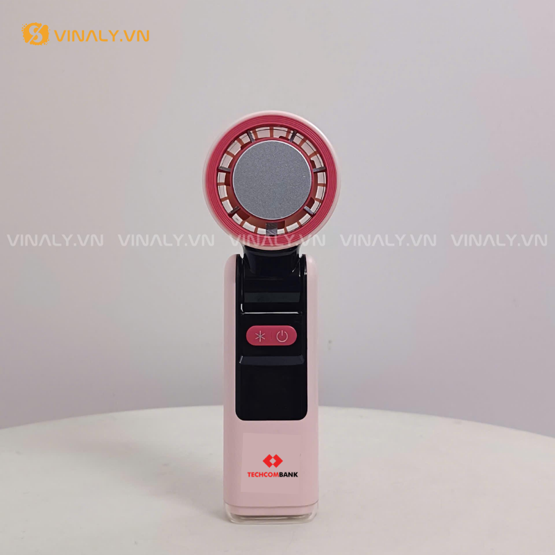 Mẫu quạt cầm tay sạc điện màu hồng ngọt ngào