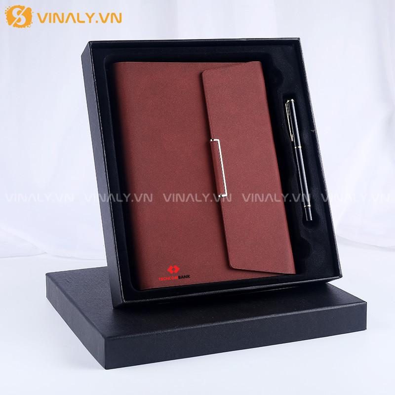 Mẫu sổ da kèm bút ký sang trọng