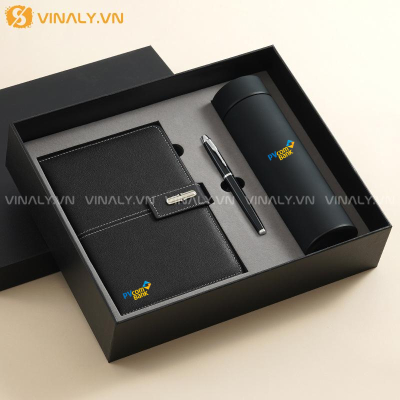 Set sổ da, bút ký, bình giữ nhiệt quà tặng công đoàn