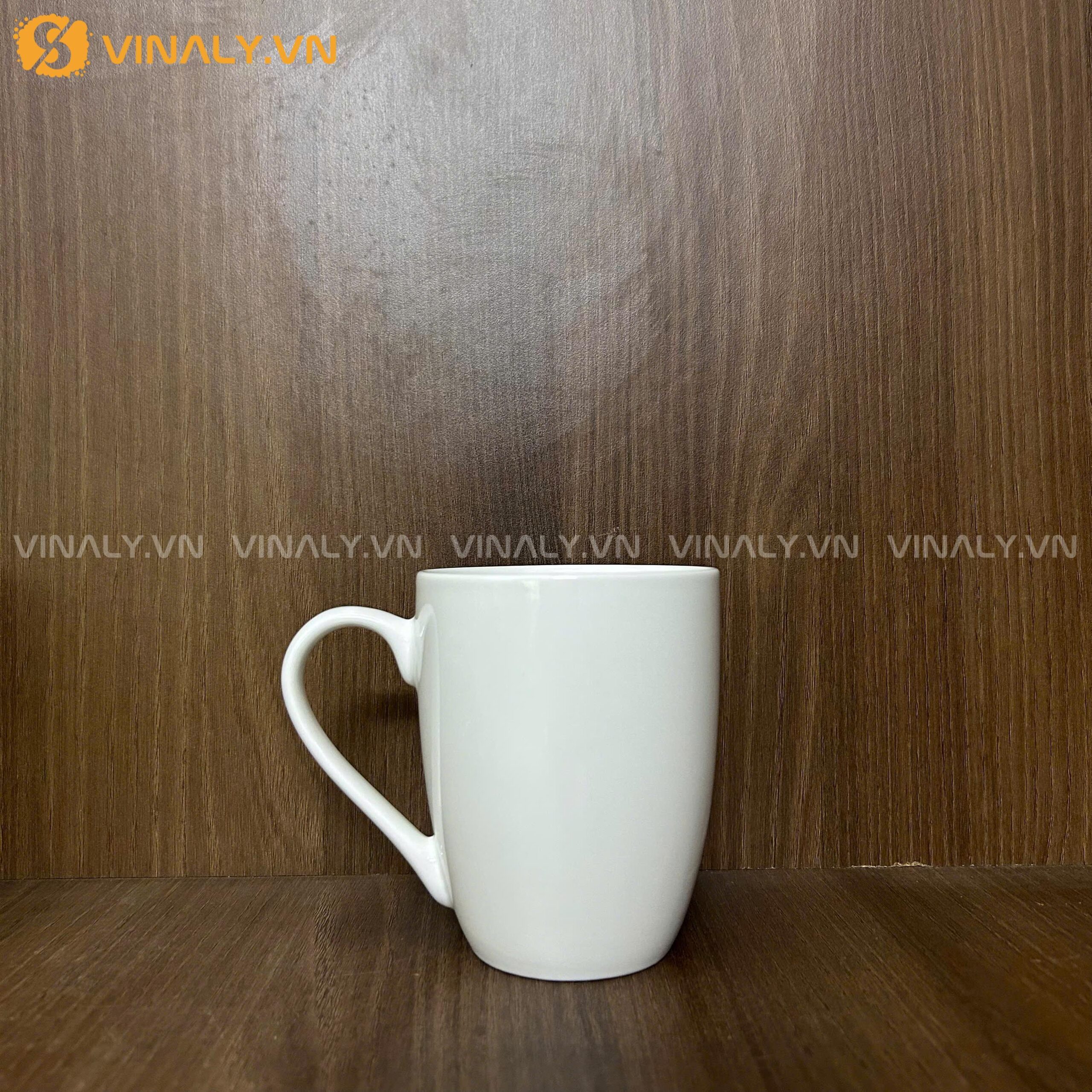Ly Sứ Bầu Trắng 350ml In Logo – Quà Tặng Khuyến Mãi SLL 12 ly sứ bầu trắng 350ml in logo - Vinaly