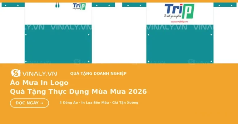 áo mưa in logo quà tặng doanh nghiệp tại xưởng Vinaly