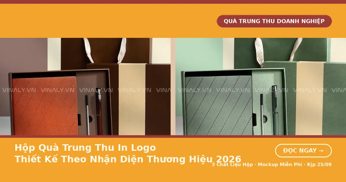 Hộp Quà Trung Thu In Logo – Xưởng Thiết Kế Theo Yêu Cầu 2026 hộp quà trung thu in logo thiết kế theo nhận diện thương hiệu tại xưởng Vinaly