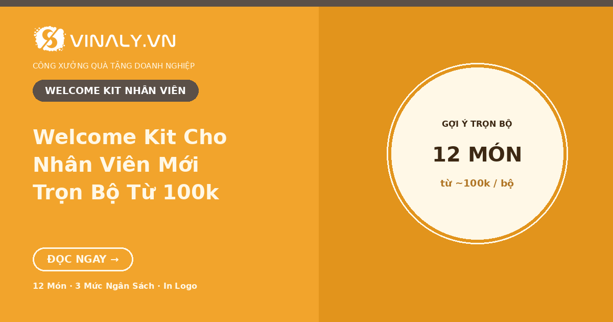 Welcome Kit Nhân Viên Mới: 12 Món Gợi Ý Từ 100k 1 Welcome kit cho nhân viên mới in logo đồng bộ tại Vinaly